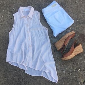 BGBGeneration Light Pink Button-down Tank